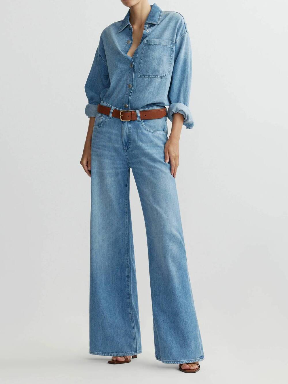 NEW DL1961 - WOMEN'S addison collared overshirt in riverbank